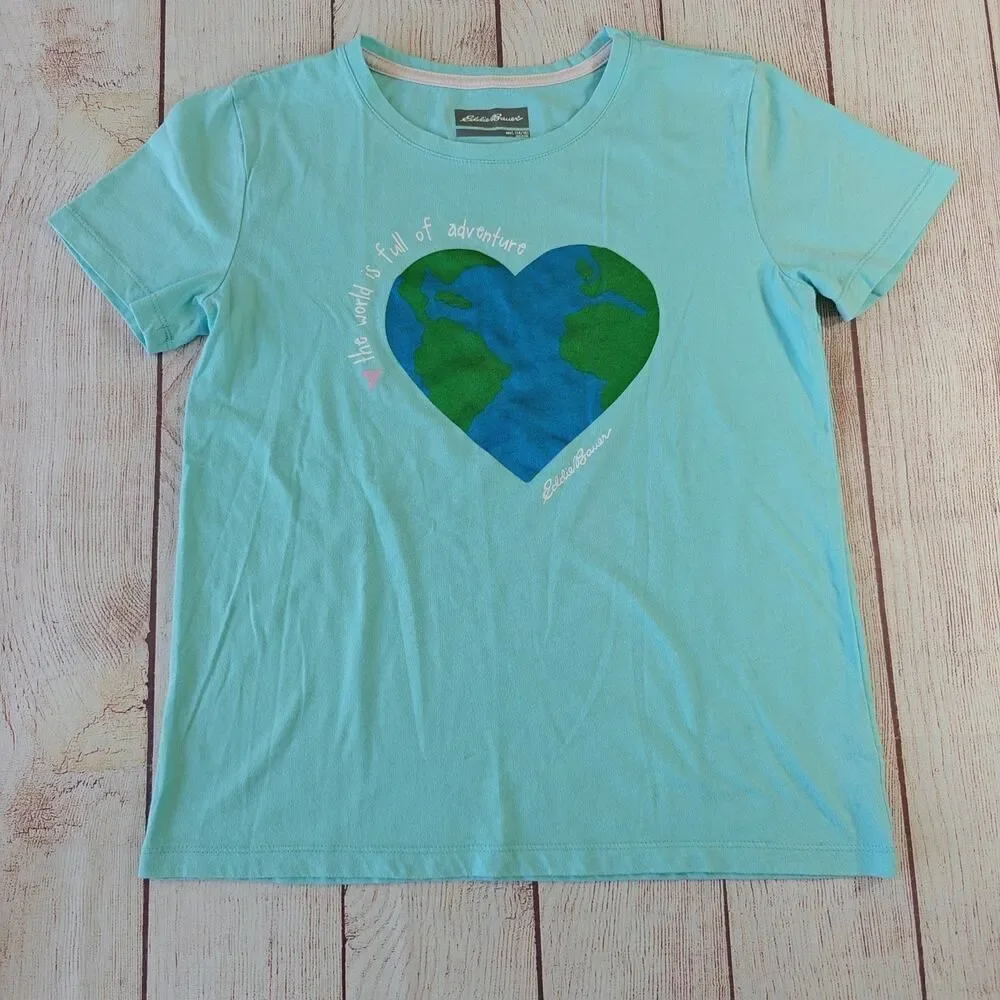 Eddie Bauer blue graphic tee & mermaid scale legging set sz L (14/16)